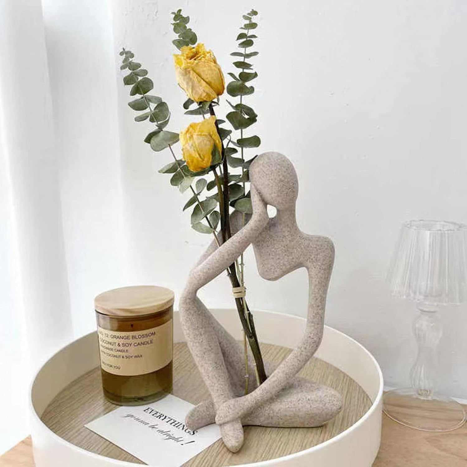 Abstract Human Figurine Vase - Modern Minimalist Resin Flower Holder for Home Decor