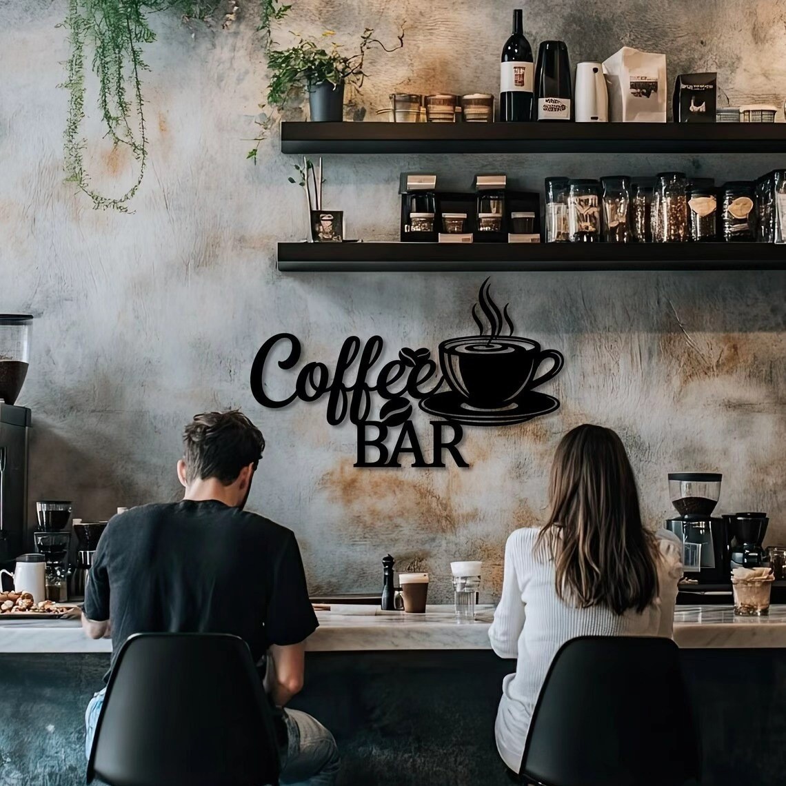 Set of 3 Metal Coffee Cup Wall Decor