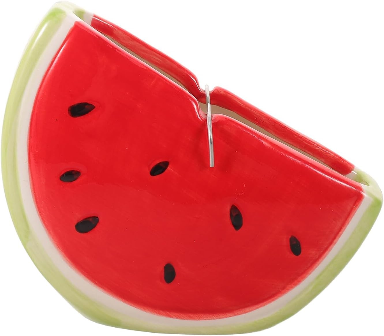 Watermelon Shaped Ceramic Incense Holder with Ash Catcher, Space-saving Mosquito Coil Burner for Living Room and Kitchen Use, Elegant and Unique Design