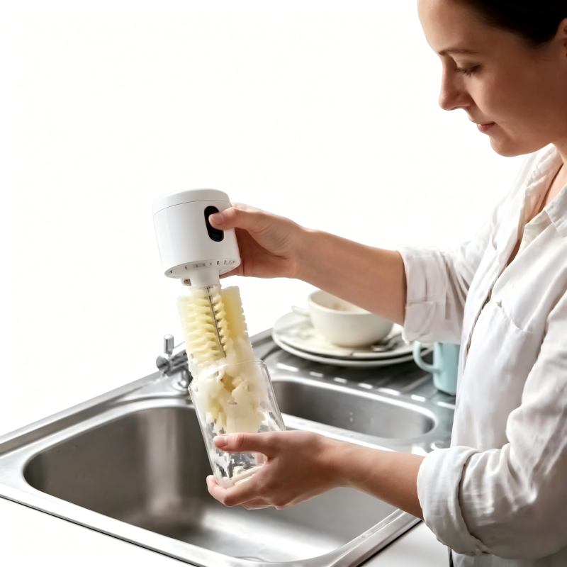 360° Rotating Brush Electric Glass Cleaner Soft-bristle Brush Hanging Electric Cup Scrubber Multi-functional Non dirty hand