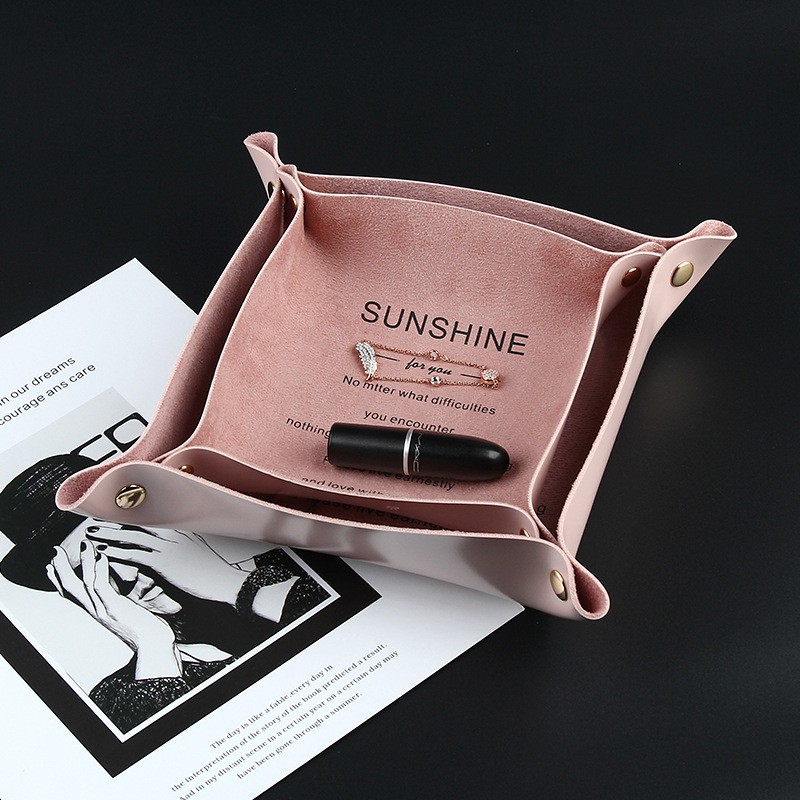 Foldable Leather Valet Tray