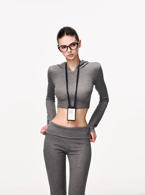 JLAUNT Women's Grey Low Waist Skinny Flare Pants 2026 Fall High Stretch Slim Fit Bootcut Trousers Soft Viscose Blend S-L