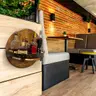 Bourbon whiskey barrel shelf