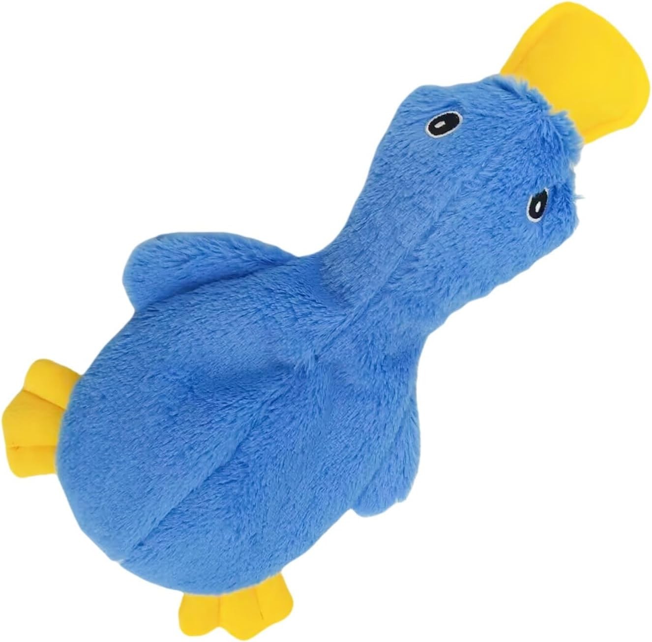 Interactive Plush Yellow Duck Dog Toy  Chewable Stuffed Pet Training Toy for Cats and Dogs Blue