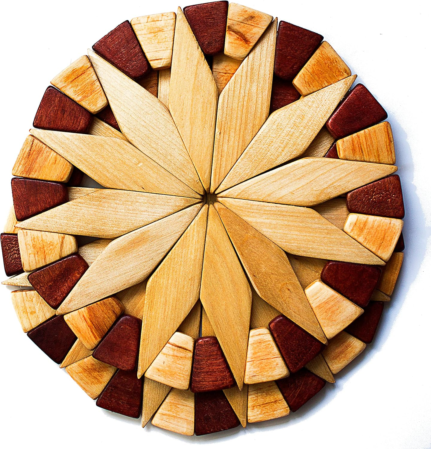 Set of 3 Flower-Shaped Wooden Coasters with Stand - Cute Heat-Resistant Drink Mats