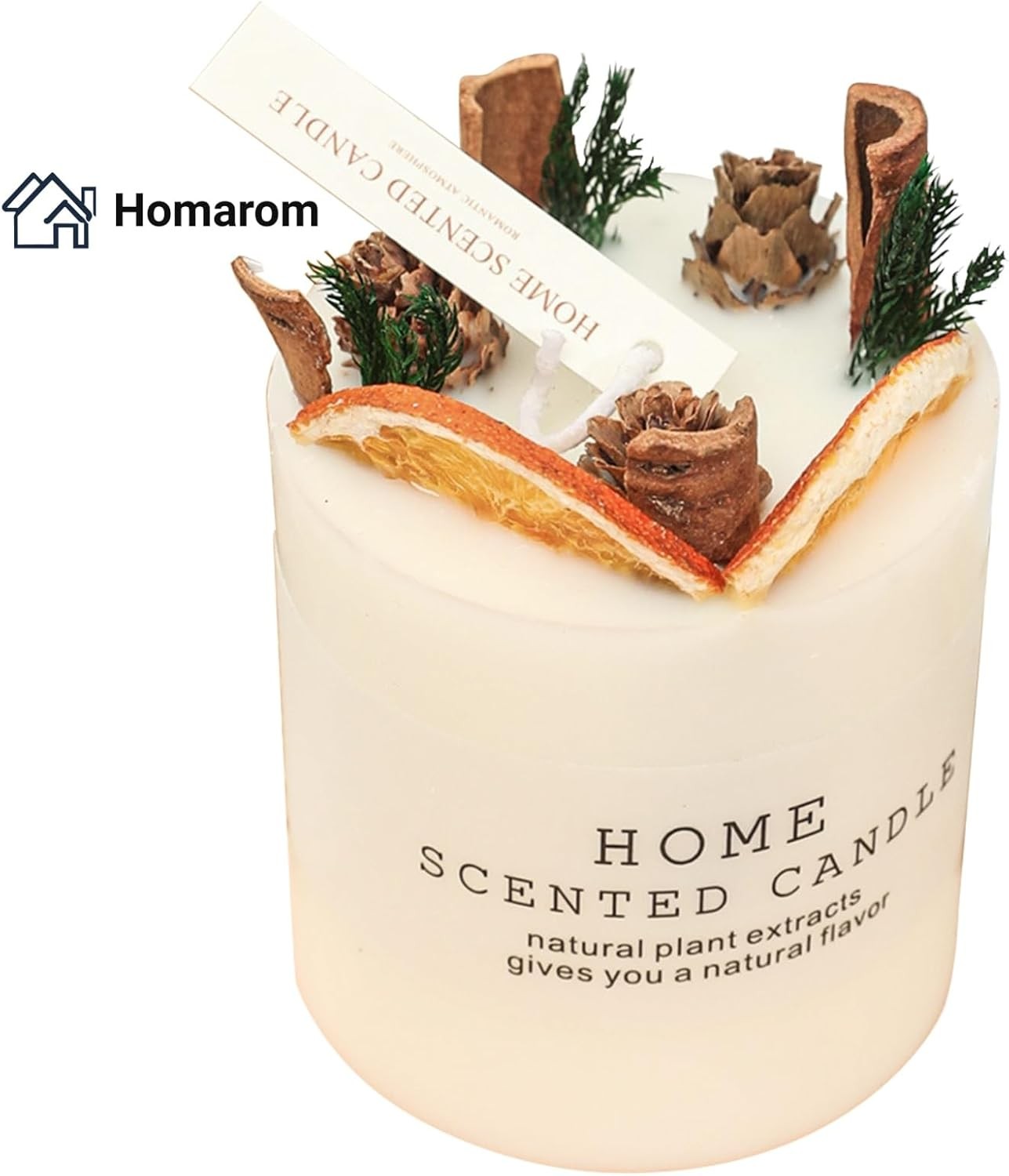 Dried Flower Scented Candle – Natural Soy Wax Aromatherapy Candle with Orange & Floral Notes 45-Hour Burn Handmade Decorative Candle for Home Yoga & Gift