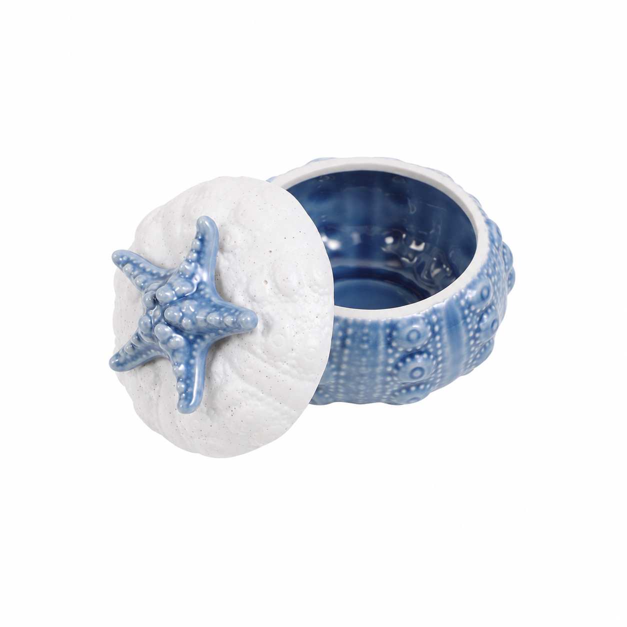 Coastal Starfish Ceramic Storage Jar