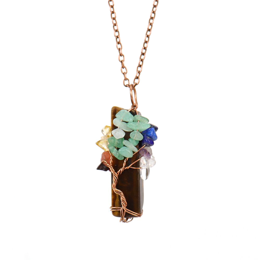 Crystal Tree of Life Pendant Necklace