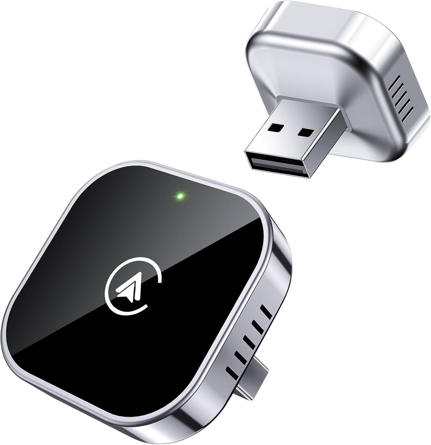 2 in 1 Wireless CarPlay and Android Auto Adapter Plug and Play Car Dongle Fast Seamless Connection for Cars with Built-in Wired CarPlay/Android Auto Compact Sleek Design