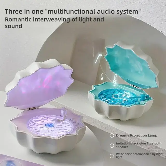 Shell Bluetooth Speaker with Northern Lights Projector