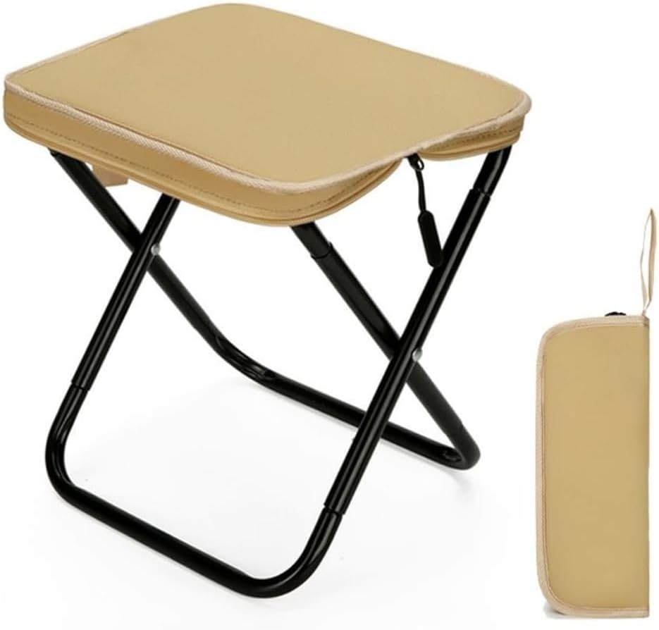 Portable Folding Camping Stool Lightweight Collapsible Stool with Storage Zipper Bag 330LB Heavy Duty Load Capacity Foldable Chair for Hiking Fishing Picnic Beach Gardening Outdoor Travel